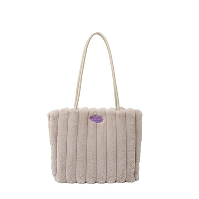 Bolso Tote Grande de Felpa para Otoño e Invierno - Image 9