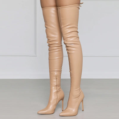 Botas Altas Stiletto en Charol Negro - Tacón Aguja Elegante - Image 14
