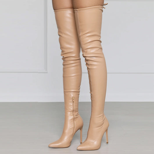 Botas Altas Stiletto en Charol Negro - Tacón Aguja Elegante - Image 14