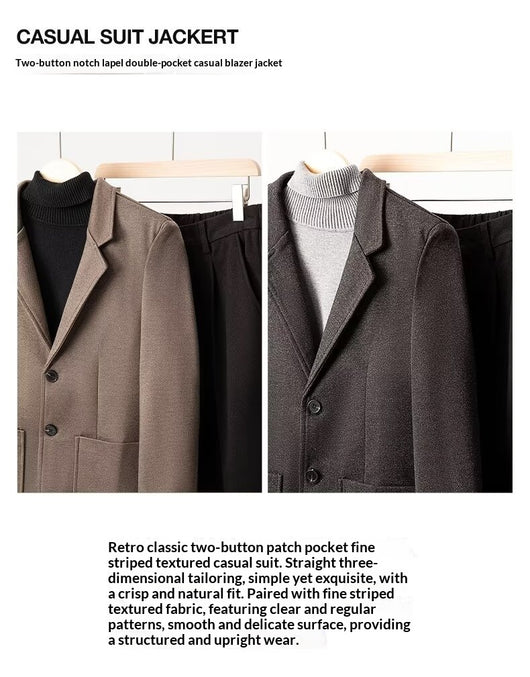 Blazer de Lana Suelta Gris Oscuro para Hombre - Elegancia Casual Profesional - Image 12