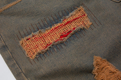 Shorts de Mezclilla Vintage Desgastado para Hombre - Image 15