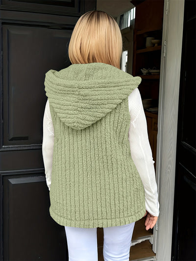 Chaleco Fuzzy sin Mangas con Capucha para Mujer - Comodidad y Estilo - Image 11