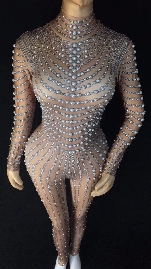 Anillos de Danza y Yoga en Tono Piel con Perla - Enterizo Elástico para Mujer - Image 8