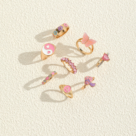 Anillo de Moda Europea y Americana con Efecto Goteo de Color - Image 11