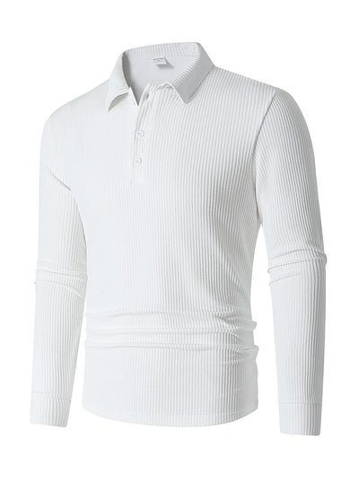 Polo Manga Larga con Cuello Solapa y Botones para Hombre - Image 16