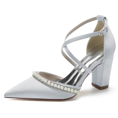 Zapatos de Tacón Cuadrado con Punta Afilada y Cristales Brillantes - Image 47