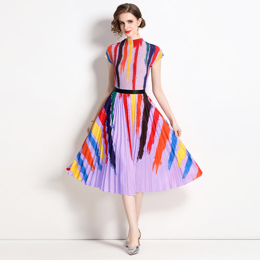 Conjunto Peplum Antienvejecimiento: Top Holgado y Falda Plisada Reductora - Image 3