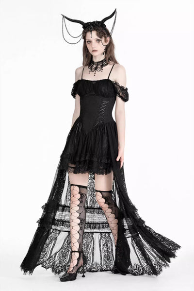 Vestido Gótico Romántico de Encaje Elegante Retro - Image 11