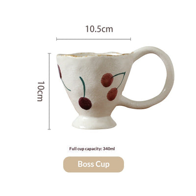 Taza de Café Japonesa de Cerámica con Plato - Diseño Floral Cerezo Premium - Image 5