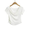 Blusa Tejida de Cuello Solapa Estilo Europeo Manga Corta