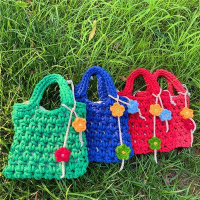 Bolsa Tejida a Mano para Materiales DIY