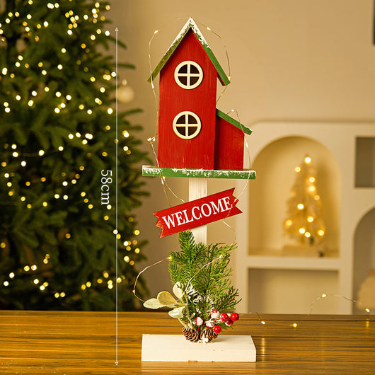 Adorno Navideño Casita de Madera con Buzón Decorativo - Image 6