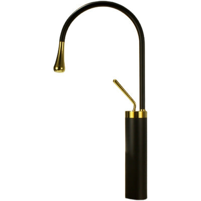 Grifo de Lavabo Giratorio en Cobre Dorado con Diseño Gota de Agua - Image 5