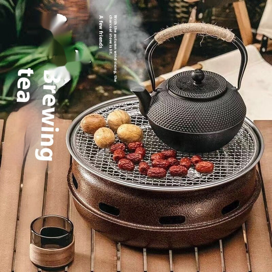 Horno Portátil para Asado sin Humo con Parrilla de Carbón