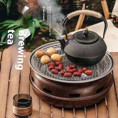 Horno Portátil para Asado sin Humo con Parrilla de Carbón