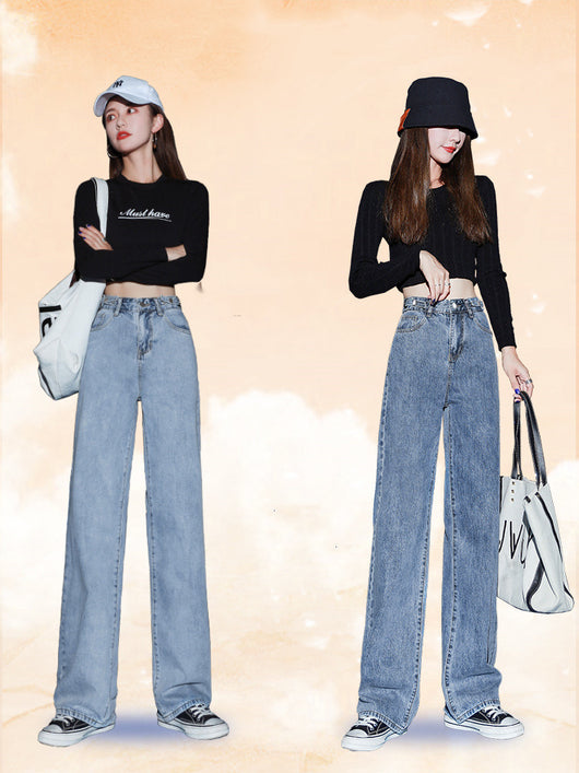 Jeans Anchos de Cintura Alta Otoño - Corte Recto Holgado con Caída Perfecta