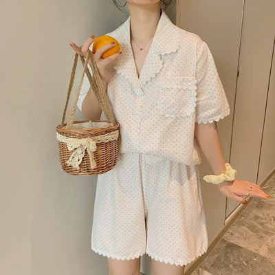 Conjunto de Pijama Suelto con Lunares para Mujer - Comodidad Total - Image 9