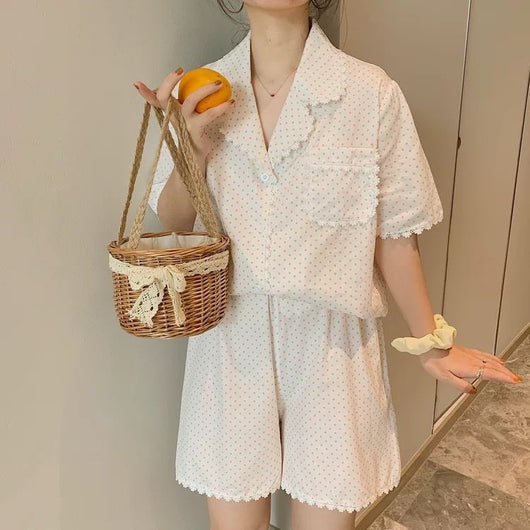 Conjunto de Pijama Suelto con Lunares para Mujer - Comodidad Total - Image 9