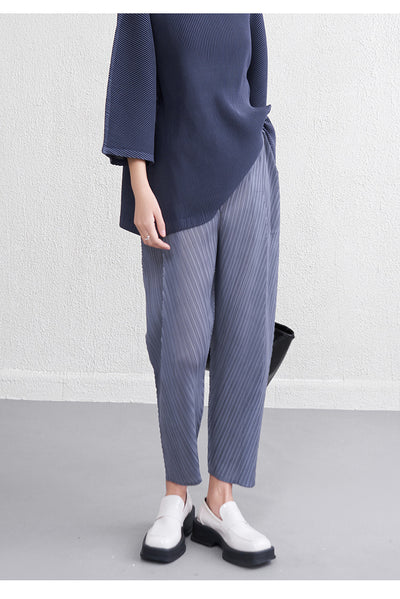 Pantalones Skinny de Cintura Alta con Pliegues Reductores para Primavera y Verano - Image 10