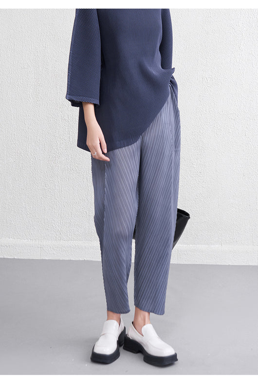 Pantalones Skinny de Cintura Alta con Pliegues Reductores para Primavera y Verano - Image 10