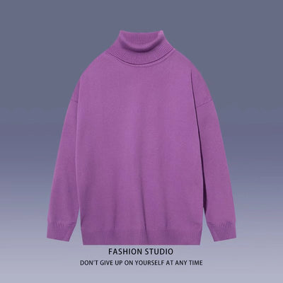 Suéter Cuello Alto Minimalista para Estudiantes - Image 3