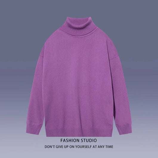 Suéter Cuello Alto Minimalista para Estudiantes - Image 3