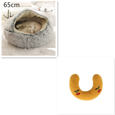 Cama 2 en 1 para Perros y Gatos - Cama Cálida de Felpa Suave Tipo Casa - Image 42