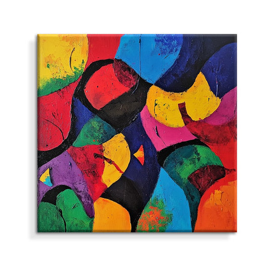 Cuadro Abstracto Moderno Óleo Sobre Lienzo Colorido Sin Marco para Decoración del Hogar - Image 5