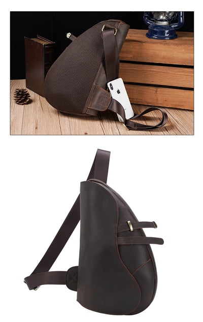 Bolsa de Pecho Retro en Cuero - Mochila Cruzada para Deportes y Viajes - Image 8