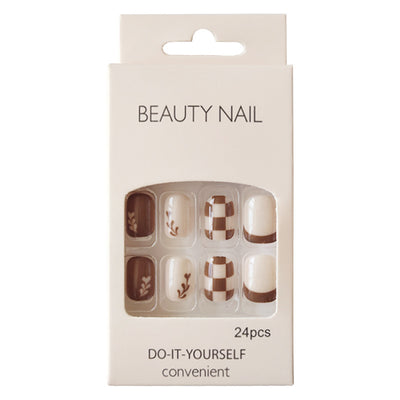 Parches de Uñas Adhesivos Kurixiang Latte - Diseño Pull Wear - Image 3