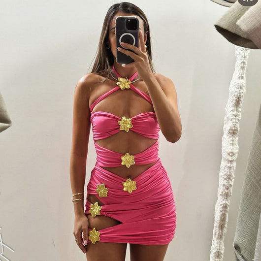 Traje de Baño Enterizo Elegante con Falda y Escote Hueco - Image 19