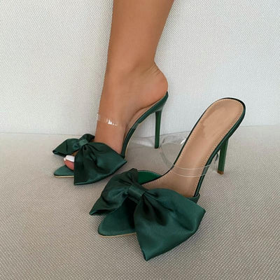 Tacones Stiletto Puntiagudos con Lazo para Mujer - Diseño Net Red - Image 9