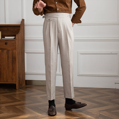 Pantalón Talle Alto Recto con Doble Pliegue Retro - Image 4
