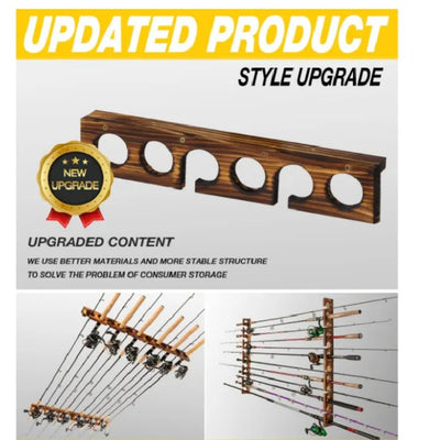 Organizador de Pared en Madera para Cañas y Accesorios de Pesca - Image 10