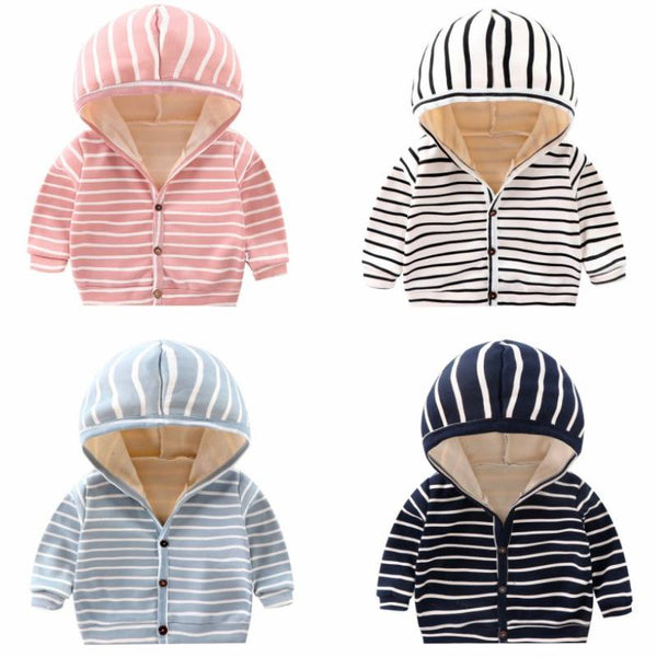 Cardigan Infantil Acolchado con Capucha y Forro de Velvet