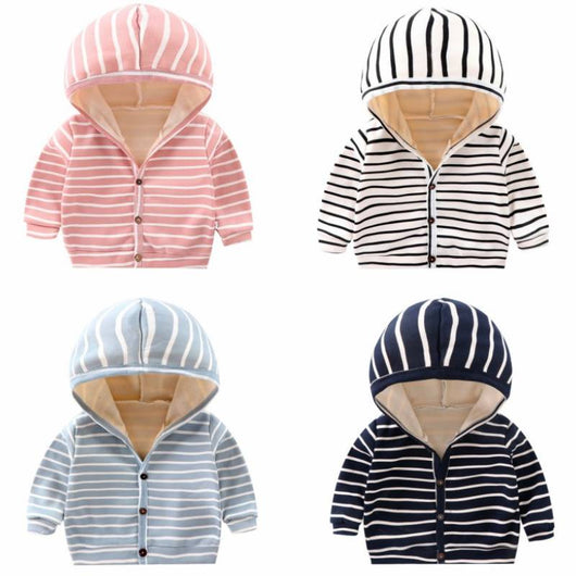 Cardigan Infantil Acolchado con Capucha y Forro de Velvet