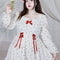 Vestido Largo de Cintura Alta con Mangas Largas y Estampado Floral Suave