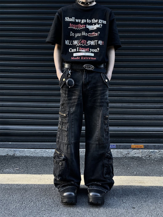 Pantalones Vaqueros Vintage Oversized con Bolsillos Grandes - Image 10