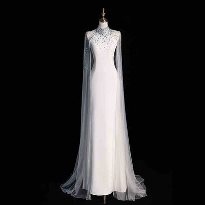 Vestido de Novia Blanco Satén Sirena - Elegancia Clásica para tu Día Especial