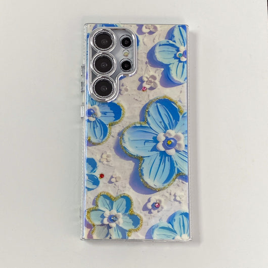 Funda para Celular con Diseño Floral de Diamantes y Protección de Lente - Image 25