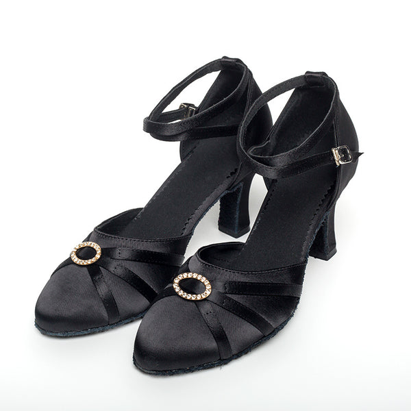 Zapatos de Baile con Tacón Brillante, Suela Suave y Transpirables