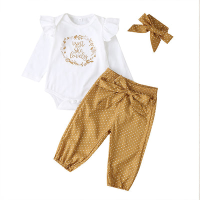 Conjunto de 3 Piezas de Ropa Infantil Estilo Europeo - Blusa y Pantalón Largo para Niñas - Image 2