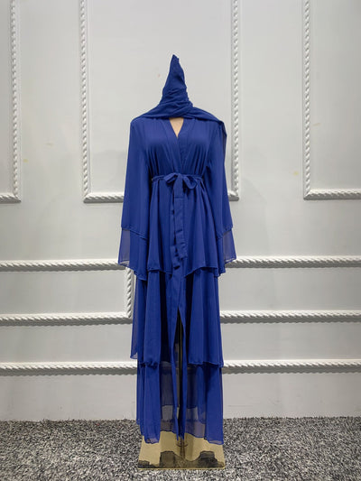 Bata Larga de Gasa Perla en Tres Capas - Vestido Fluido y Elegante - Image 17