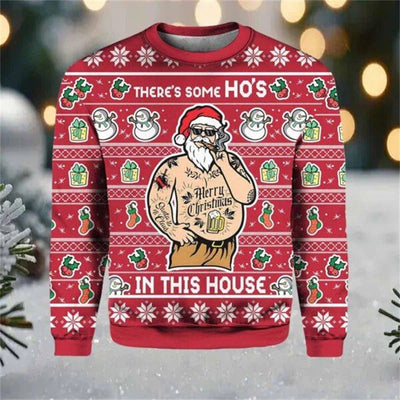 Sudadera Navideña con Capucha y Gráfico 3D de Papá Noel - Image 15