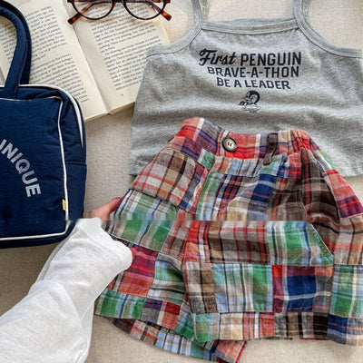 Pantalones Cortos de Verano con Costuras de Diseño para Niños y Niñas - Image 4