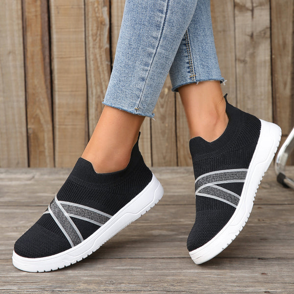 Zapatillas Deportivas Mujer Mesh Transpirable Suela Plana Flyknit