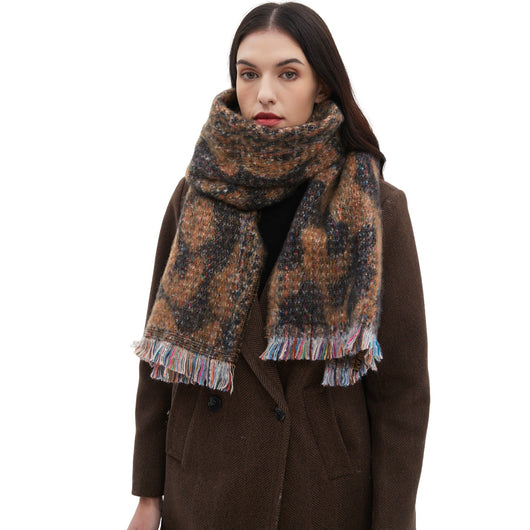 Bufanda Corta Estampado Leopardo Unisex - Diseño Europeo y Americano - Image 3