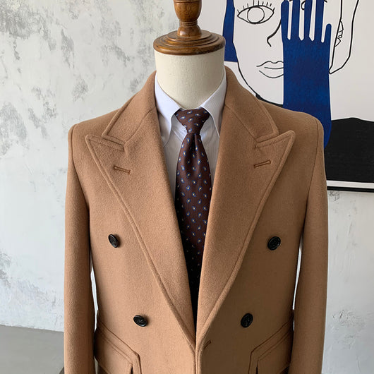 Abrigo de Lana Tipo Gabardina Doble Botonadura Slim Fit para Otoño e Invierno - Image 17