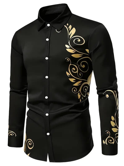 Camisa Manga Larga Slim Fit Impresa en 3D para Hombre - Image 2