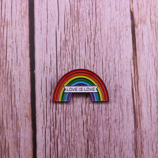 Broche de Cobre Arcoíris Minimalista de Metal